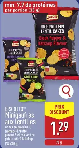 ALDI Biscotto minigaufres aux lentilles aanbieding