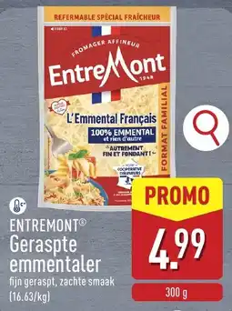 ALDI Entremont geraspte emmentaler aanbieding