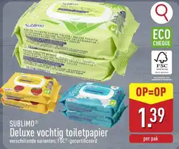 ALDI Sublimo deluxe vochtig toilet papier aanbieding