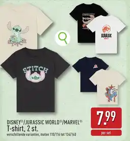 ALDI Disney/Jurassic World/Marvel T-shirt aanbieding