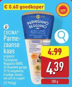 ALDI Cucina Parmezaanse kaas aanbieding