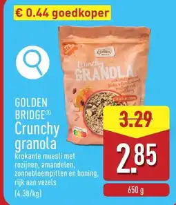 ALDI Golden bridge crunchy granola aanbieding