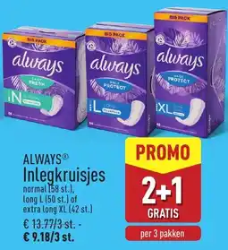 ALDI Always Inlegkruisjes aanbieding