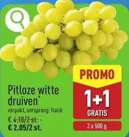 ALDI Pitloze witte druiven aanbieding