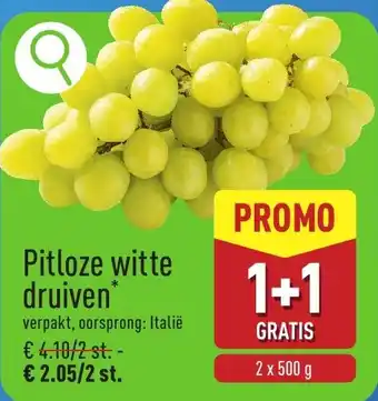 ALDI Pitloze witte druiven aanbieding