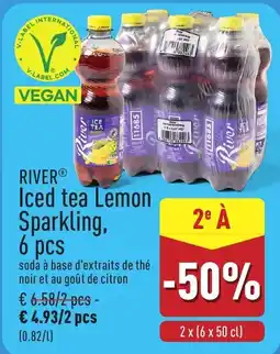 ALDI River Iced tea Lemon Sparkling aanbieding