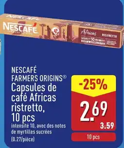 ALDI Nescafe farmers origins capsules de café africas ristretto aanbieding