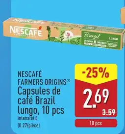 ALDI Nescafe farmers origins capsules de café brazil lungo aanbieding