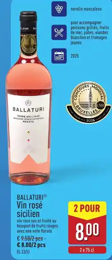 ALDI Ballaturi vin rosé sicilien aanbieding