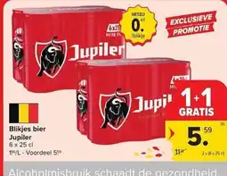 Carrefour Market Blikjes bier Jupiler aanbieding