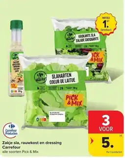 Carrefour Market Zakje sla, rauwkost en dressing aanbieding