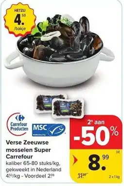 Carrefour Market Verse Zeeuwse mosselen Super Carrefour aanbieding
