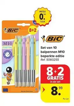 Carrefour Set van 10 balpennen M10 aanbieding