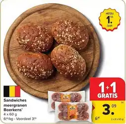 Carrefour Market Sandwiches meergranen Boerkens' aanbieding