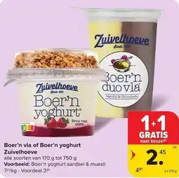 Carrefour Market Boer'n vla of Boer'n yoghurt aanbieding