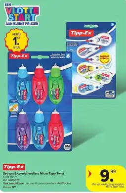 Carrefour Set van 6 correctierollers Micro Tape Twist aanbieding