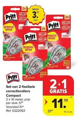 Carrefour Set van 2 flexibele correctierollers Compact aanbieding