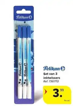 Carrefour Set van 3 inktwissers aanbieding