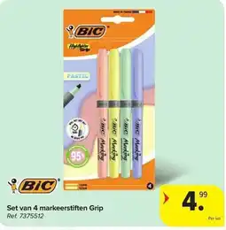 Carrefour Set van 4 markeerstiften Grip aanbieding