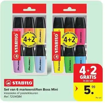 Set van 6 markeerstiften Boss Mini
