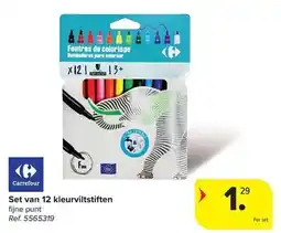 Carrefour Set van 12 kleurviltstiften aanbieding