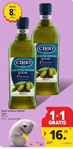 Carrefour Market Extra zuivere olijfolie Cirio aanbieding