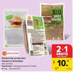 Carrefour Market Glutenvrije producten Céréal en Schnitzer aanbieding
