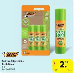 Carrefour Set van 3 lijmsticks Ecolutions aanbieding