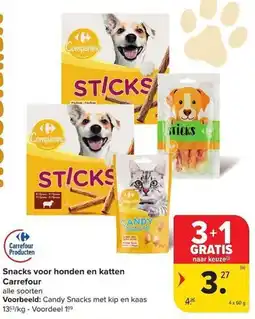 Carrefour Market Snacks voor honden en katten aanbieding