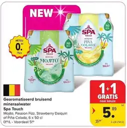 Carrefour Market Gearomatiseerd bruisend mineraalwater Spa Touch aanbieding