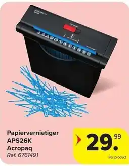 Carrefour Papiervernietiger APS26K Acropaq aanbieding