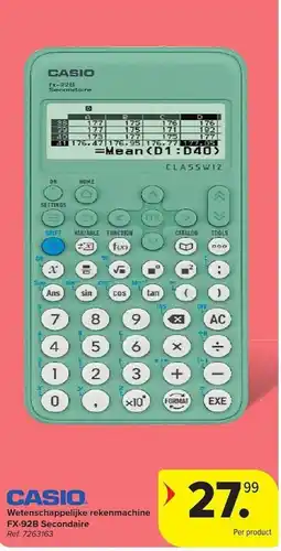 Carrefour Casio wetenschappelijke rekenmachine fx-92b secondaire aanbieding