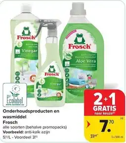 Carrefour Market Onderhoudsproducten en wasmiddel Frosch aanbieding