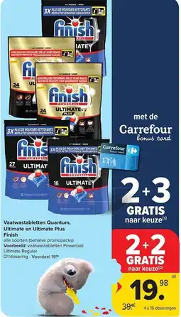 Carrefour Market Vaatwastabletten Quantum, Ultimate en Ultimate Plus Finish aanbieding