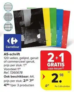 Carrefour A5-schrift aanbieding