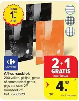Carrefour A4-cursusblok aanbieding