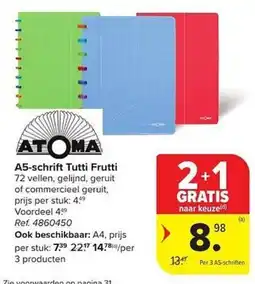 Carrefour A5-schrift Tutti Frutti aanbieding