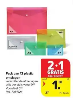 Carrefour Pack van 12 plastic omslagen aanbieding