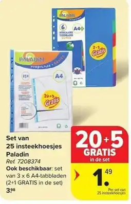Carrefour Set van 25 insteekhoesjes Paladin aanbieding