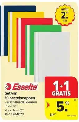 Carrefour Esselte bestekmappen aanbieding