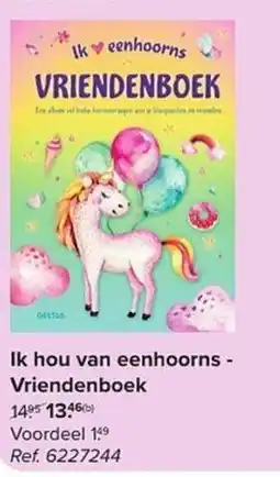 Carrefour Ik hou van eenhoorns - Vriendenboek aanbieding