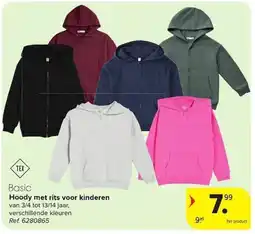 Carrefour Basic Hoody met rits voor kinderen aanbieding