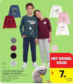 Carrefour T-shirt met lange mouwen + jogging voor kinderen aanbieding