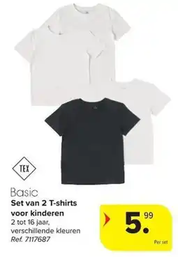 Carrefour Basic Set van 2 T-shirts aanbieding