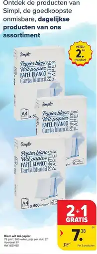 Carrefour Riem wit A4-papier aanbieding