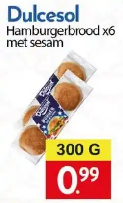 Tanger Markt Dulcesol hamburgerbrood met sesam aanbieding