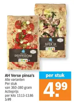 Albert Heijn AH Verse pinsa's aanbieding
