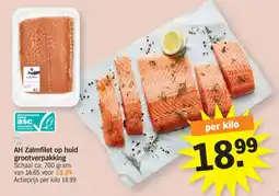 Albert Heijn Ah zalmfilet op huid grootverpakking aanbieding