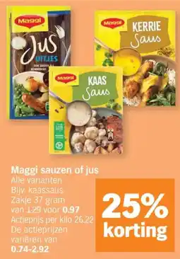 Albert Heijn Maggi sauzen of jus aanbieding