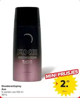 Carrefour Deodorantspray Axe aanbieding